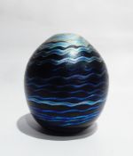 A Norman Stuart Clarke studio glass vase of ovoid form with iridescent brown,
