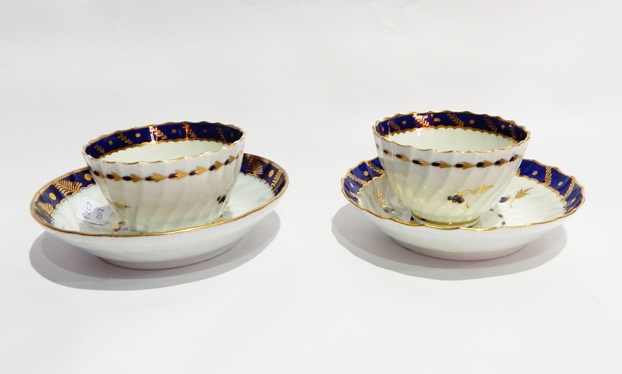 18th century Worcester porcelain trio, - Image 4 of 4