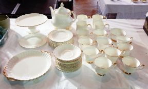 Royal Albert bone china part tea service with scalloped gilt edge