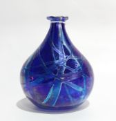 A Norman Stuart Clarke studio glass vase of oblate bottle form,