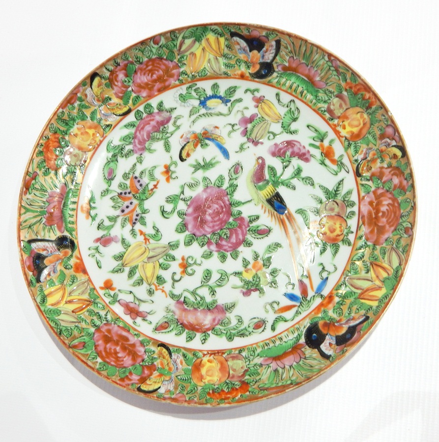 19th century Canton enamel porcelain plate made for the Middle Eastern market, - Image 3 of 3