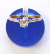 18ct gold and diamond solitaire ring, 0.5ct approx.