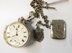 Edwardian silver gent's open-faced pocket watch "Express", English Lever,