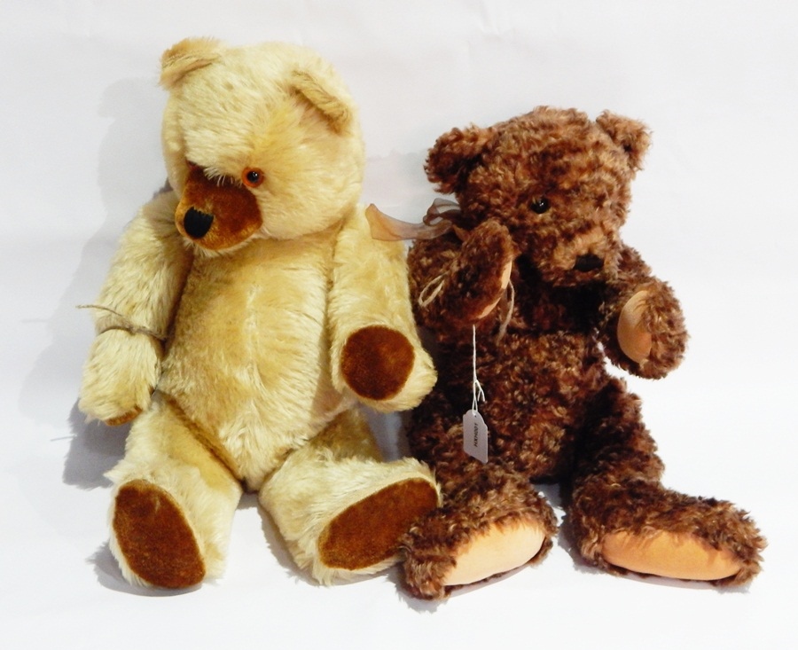 Gund limited edition bear, mohair "Jasper", 171/375 and gold mohair bear with growl,