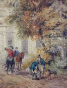 Heywood Hardy (1843-1933) British
Watercolour drawing 
"The Meet",