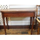 Late Georgian mahogany folding afternoon tea table with swing legs, the top with reeded edge,