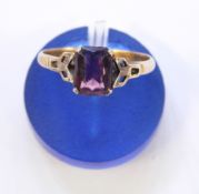9ct gold and silver set amethyst ring,