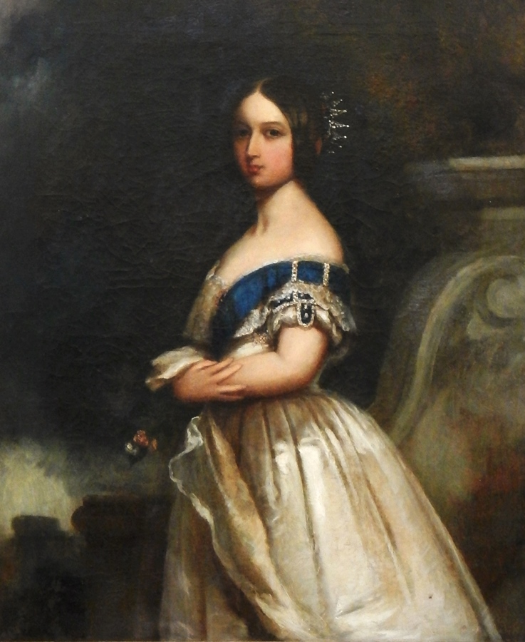 Unattributed 
After Franz Xavier Winterhalter
Oil on board
"The Young Queen Victoria",