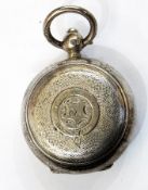 Edwardian silver sovereign case, circular and engine-turned,