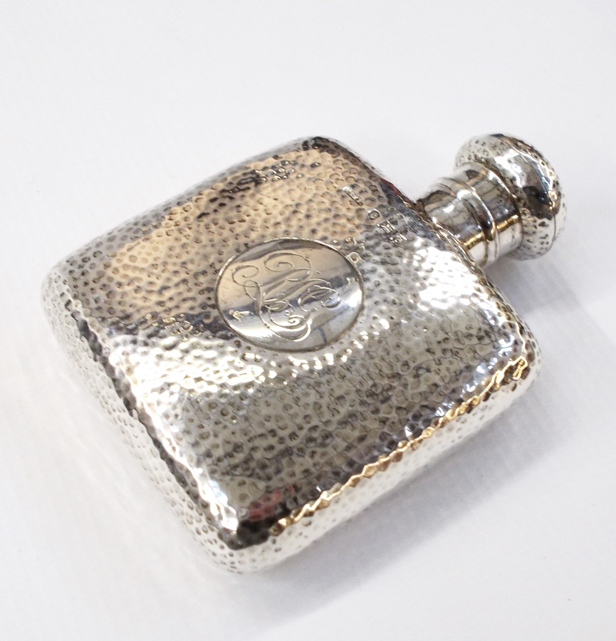 Victorian silver hip flask of plain form with engraved monogram, London 1890, 5oz approx. - Image 3 of 3
