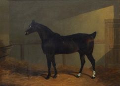 Attributed to J F Herring Senior (1795-1865)
Oil on canvas 
Horse in stable, 51cm x 41cm  Live