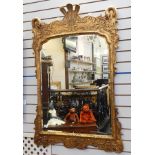 Rococo style gilt mirror with floral decoration, rectangular,