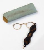 Gilt metal and tortoiseshell folding lorgnette