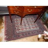 Caucasian style wool rug with geometric pattern,