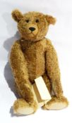 Modern Atlantic collector's bear "Angus", dark golden mohair, jointed body, back growling mechanism,