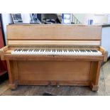 Oak Danemann iron-framed overstrung upright piano, 146.