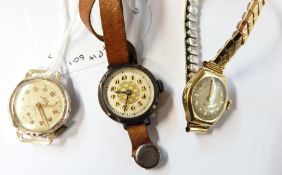 Lady's 9ct gold Zenith wristwatch, lady's silver wristwatch,