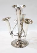 Pair Sheffield plated candlesticks with tapering columns, on circular base,