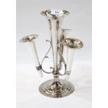 Pair Sheffield plated candlesticks with tapering columns, on circular base,