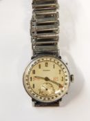 Gent's 1940's/50's steel-cased Movado triple-calendar wristwatch with Arabic numerals,