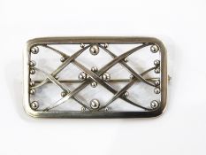 Georg Jensen silver brooch, rectangular,