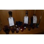 A collection of Bohemian liquor sets