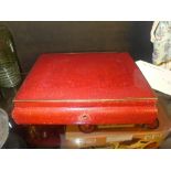 A red leather jewellery box