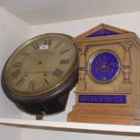 A wall clock - E.R Wicks Henley-on-Thames with Roman numeral dial and an enamel mantle clock