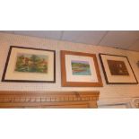 Two limited edition lithographs one of an interior scene the other of a landscape together with