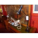 A black painted angle poise lamp ogether with three other lamps (4)