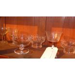 A collection of crystal drinking glasses and similar items