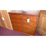 A Victorian mahogany chest fitted two short above three long drawers with knob handles