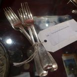 Five various hallmarked silver forks