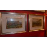 A pair of glazed and framed oil on canvas Autunm landscapes monogrammed 'D. C'