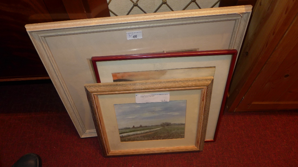 A glazed and framed watercolour abstract study by Walter lewy and one other