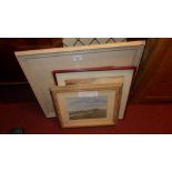 A glazed and framed watercolour abstract study by Walter lewy and one other