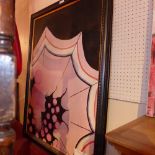 An oil on board surrealist painting signed A De Bellin and dated `84