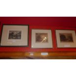 Three glazed and framed engravings after Constable