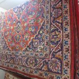 Two fine similar central Persian Kashan rugs 152 x 103 cm and 145 x 100 cm central pendant medallion