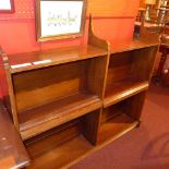 A mahogany open bookcase with adjustable shelves