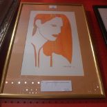 A lithograph of a lady signed indistictly and dated '82