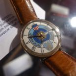 A gents wristwatch with Roman numeral dial decorated with shield decorated with stars and stripes