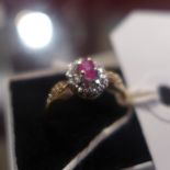 A ruby and 9ct gold ring