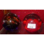 Two art glass paperweights
