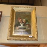 An oil on canvas C19th continental school portrait elderly couple