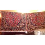 Two fine central Persian Kashan rugs  150 x 100 cm, 145 x 100 cm bearing central floral pendant