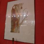 A limited edition coloured etching 'Leopard' by South African artist Hilda Bernstein 12/75 signed in