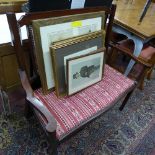 An Edwardian inlaid mahogany pierced and back settee on slender supports