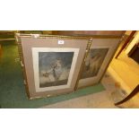 A collection of prints mainly portraits framed and glazed