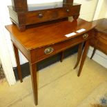 A C19th mahogany bow fronted side table fitted single drawer and raised on square tapering supports